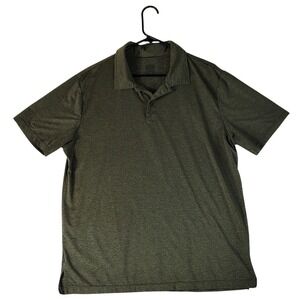 32 Degrees Cool Mens Polo Shirt Olive Green Heather Short Sleeve Stretch XL